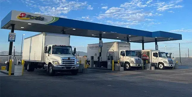 A Flyers cardlock site with high-flow dispensers for commercial fleet fueling.